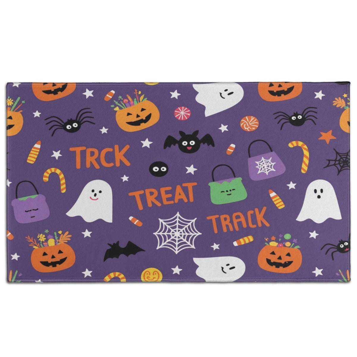 Happy Halloween Door Mat Decorations Spider Bat Doormat Plain the Indoor Door Mat/Outdoor Crystal Velvet 30x17 Inches