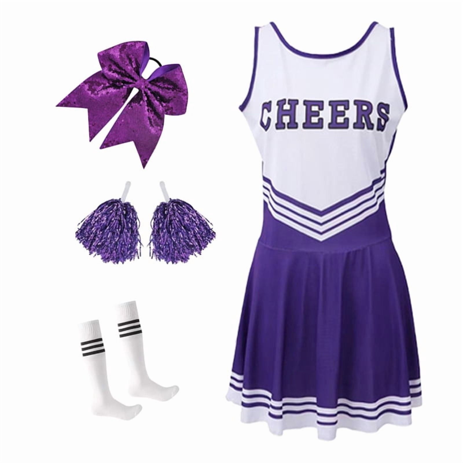 Green Girls Cheerleader Costume Outfit Set,Kids Sleeveless Cheerleading Uniform for Party Birthday Halloween