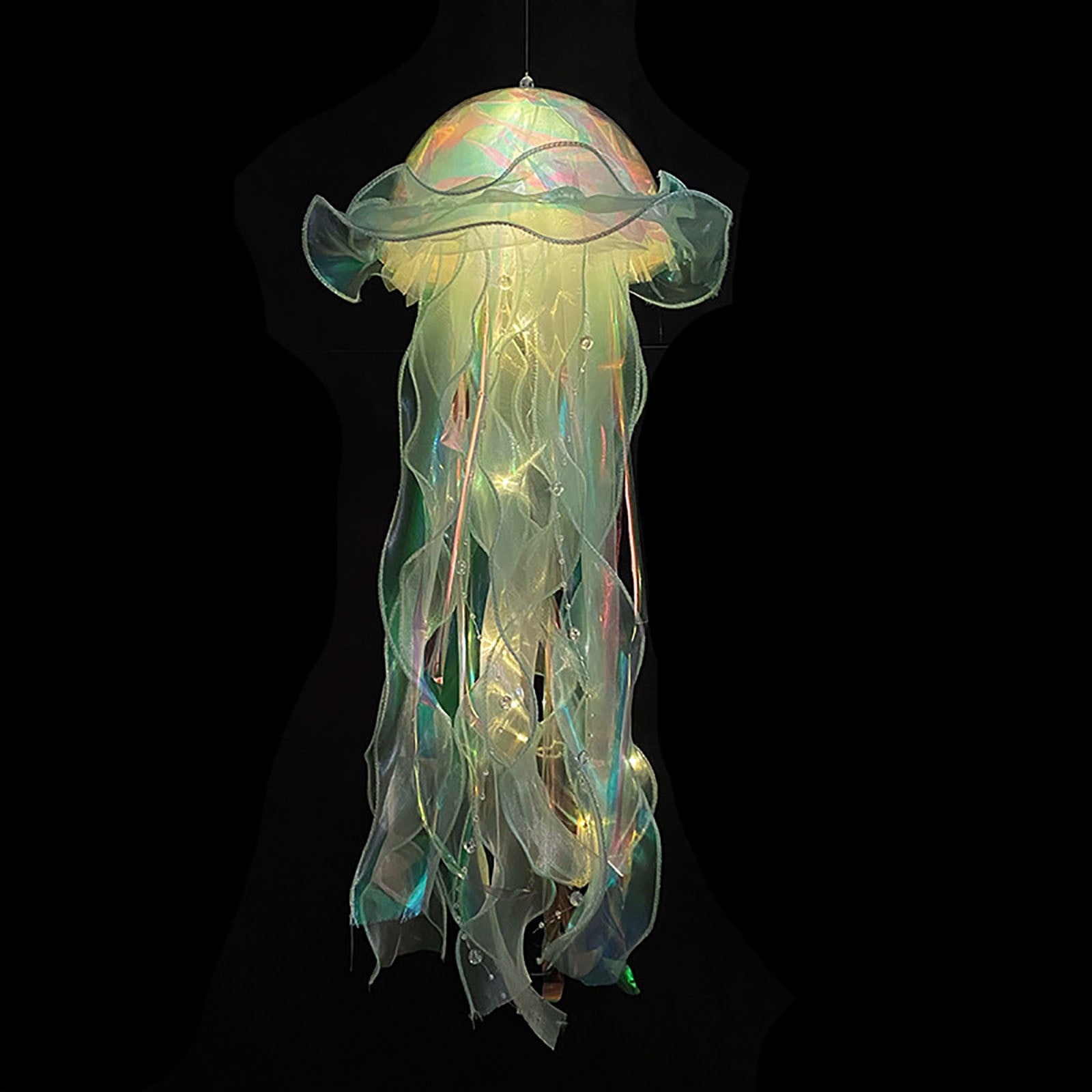 Pyaiine Glowing Jellyfish Lantern Handheld Jellyfish LED Lamp Hanging Lantern Decoration New Year Eve Gadget Holiday Gift for Party