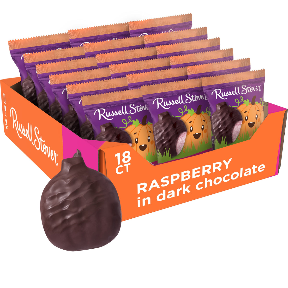 RUSSELL STOVER Halloween Milk Chocolate Chocolate Truffle Pumpkin, 1.3 oz.