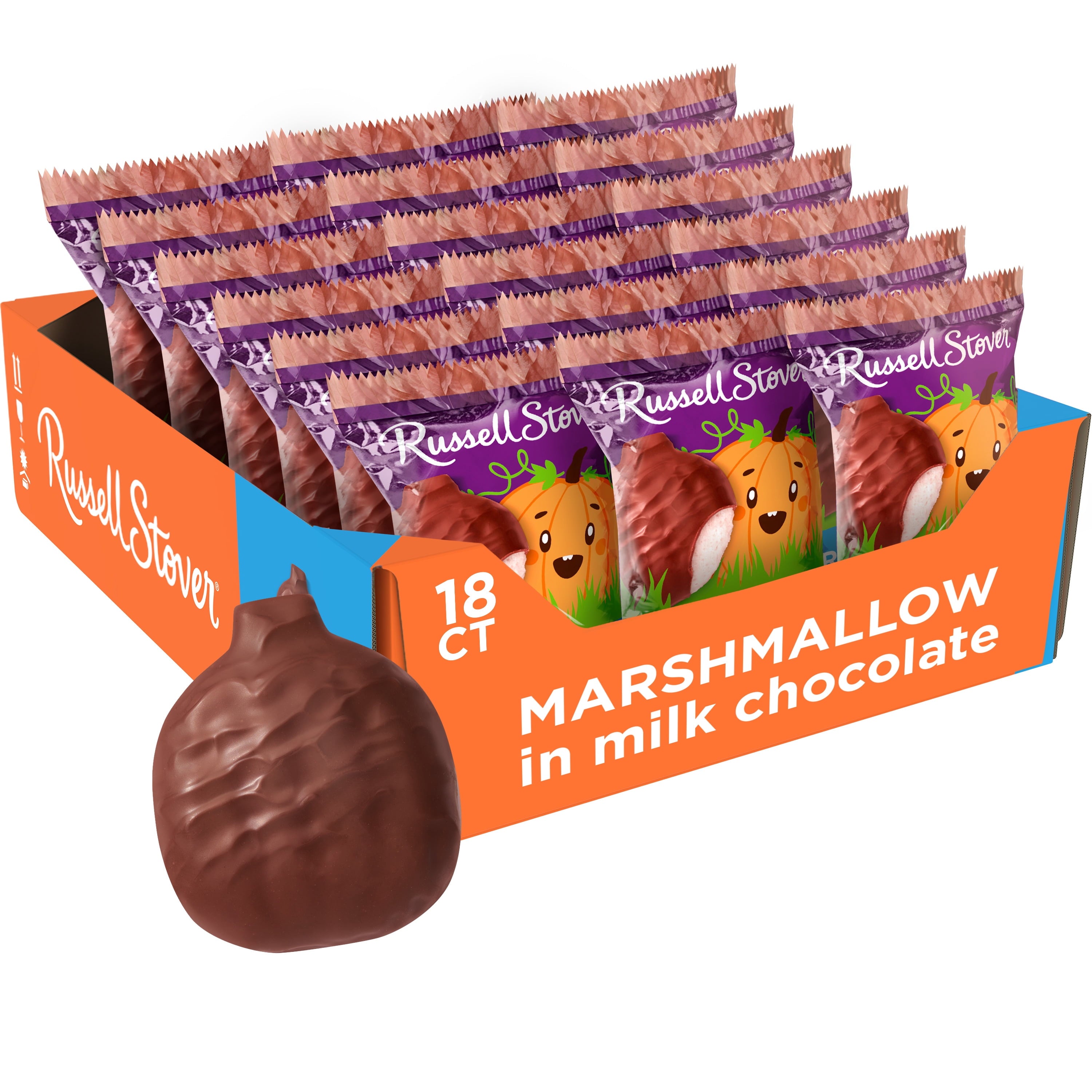RUSSELL STOVER Halloween Dark Chocolate Raspberry Crème Pumpkin, 1.3 oz.
