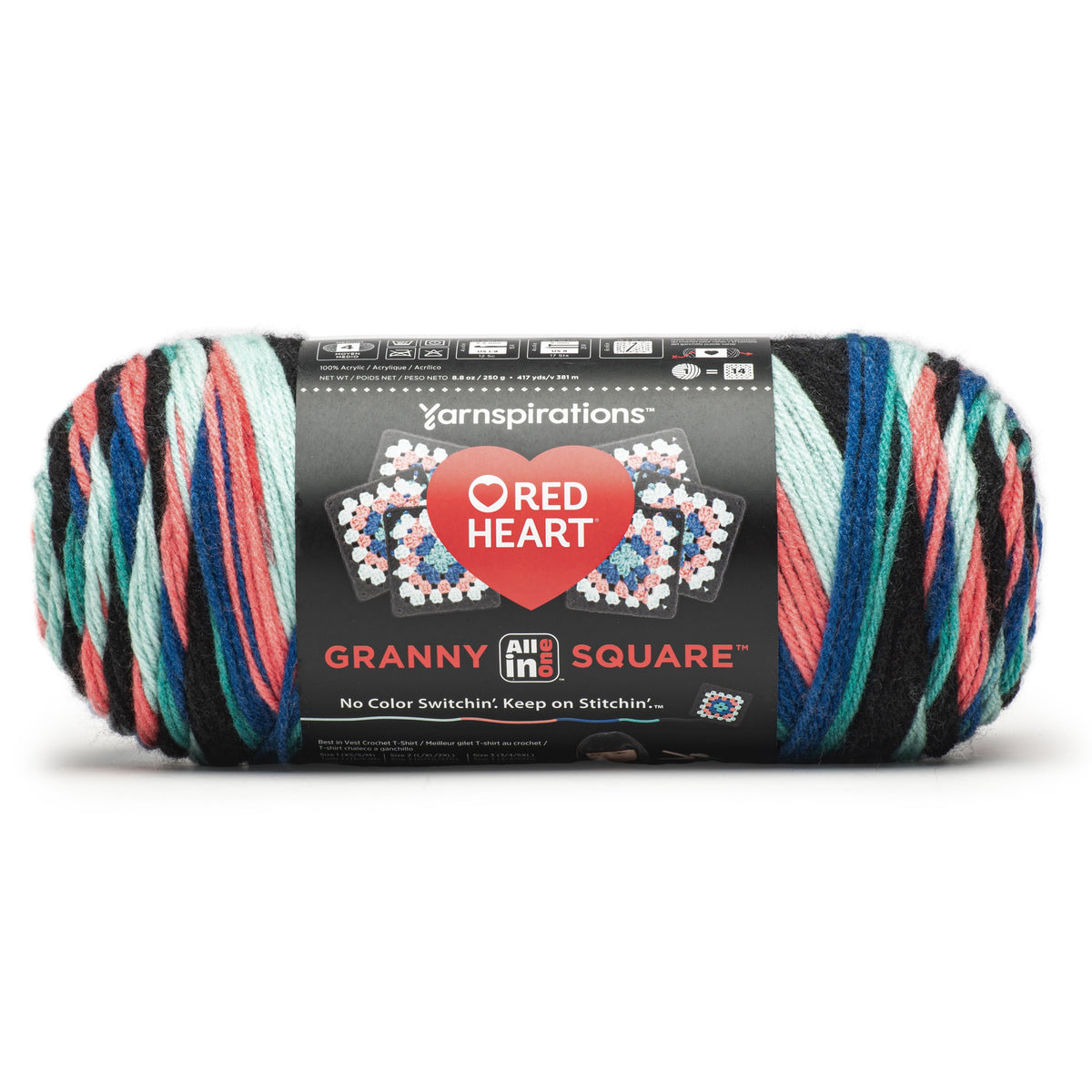 Red Heart Granny Square Yarn, Soft White - Frigid, #4 Medium, Acrylic, 8.8oz/250g, 417 Yards