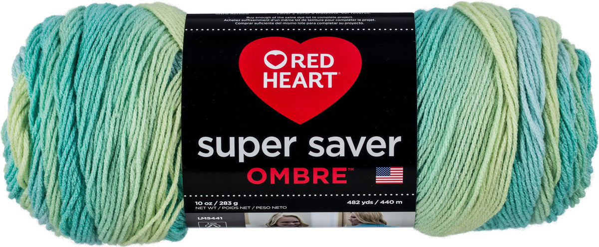 Red Heart Super Saver Ombre Yarn, Violet, 10oz(283g), Medium, Acrylic