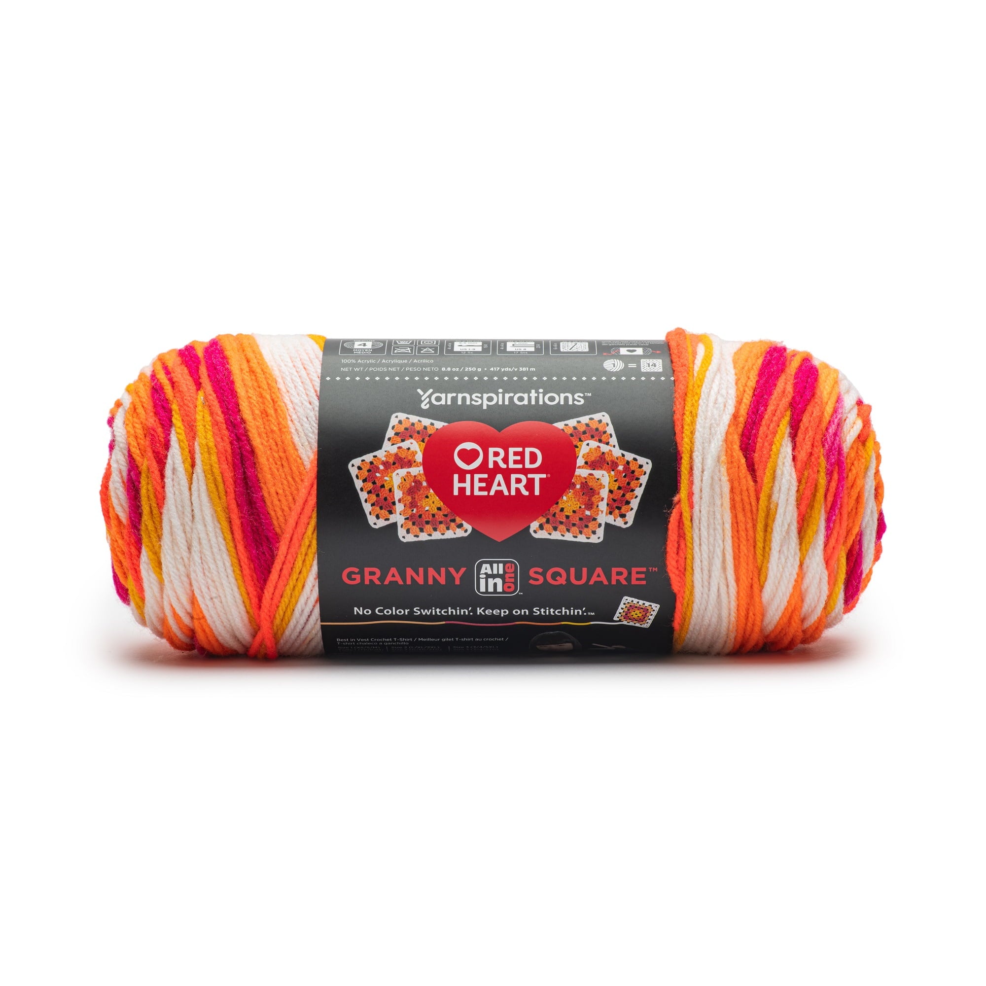 Red Heart Granny Square Yarn, Soft White - Frigid, #4 Medium, Acrylic, 8.8oz/250g, 417 Yards