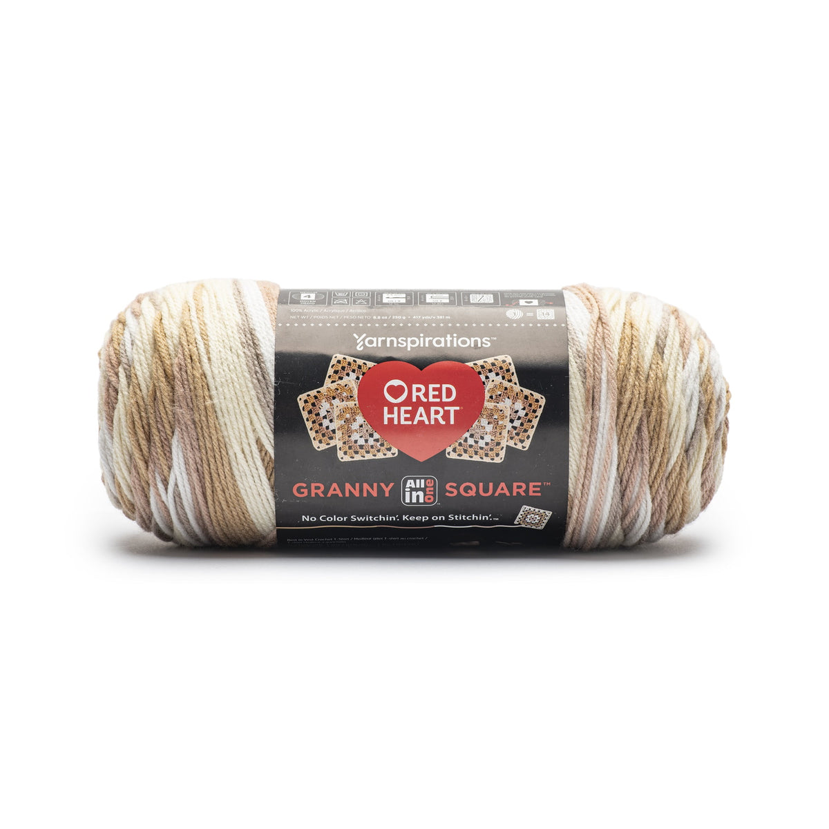 Red Heart Granny Square Yarn, Soft White - Frigid, #4 Medium, Acrylic, 8.8oz/250g, 417 Yards