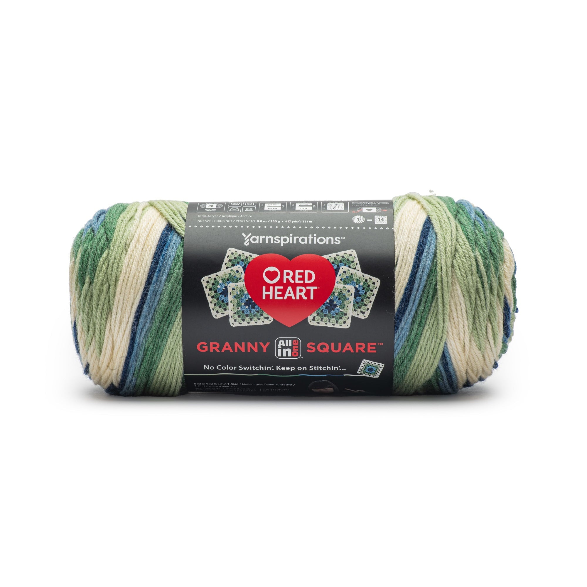 Red Heart Granny Square Yarn, Soft White - Frigid, #4 Medium, Acrylic, 8.8oz/250g, 417 Yards