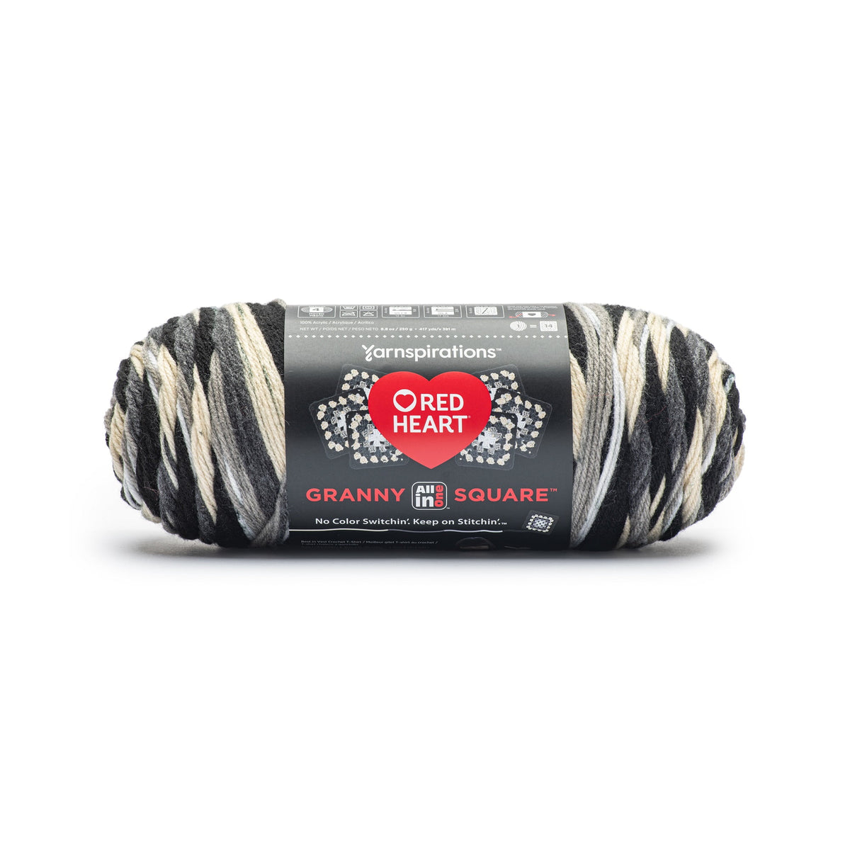 Red Heart Granny Square Yarn, Soft White - Frigid, #4 Medium, Acrylic, 8.8oz/250g, 417 Yards