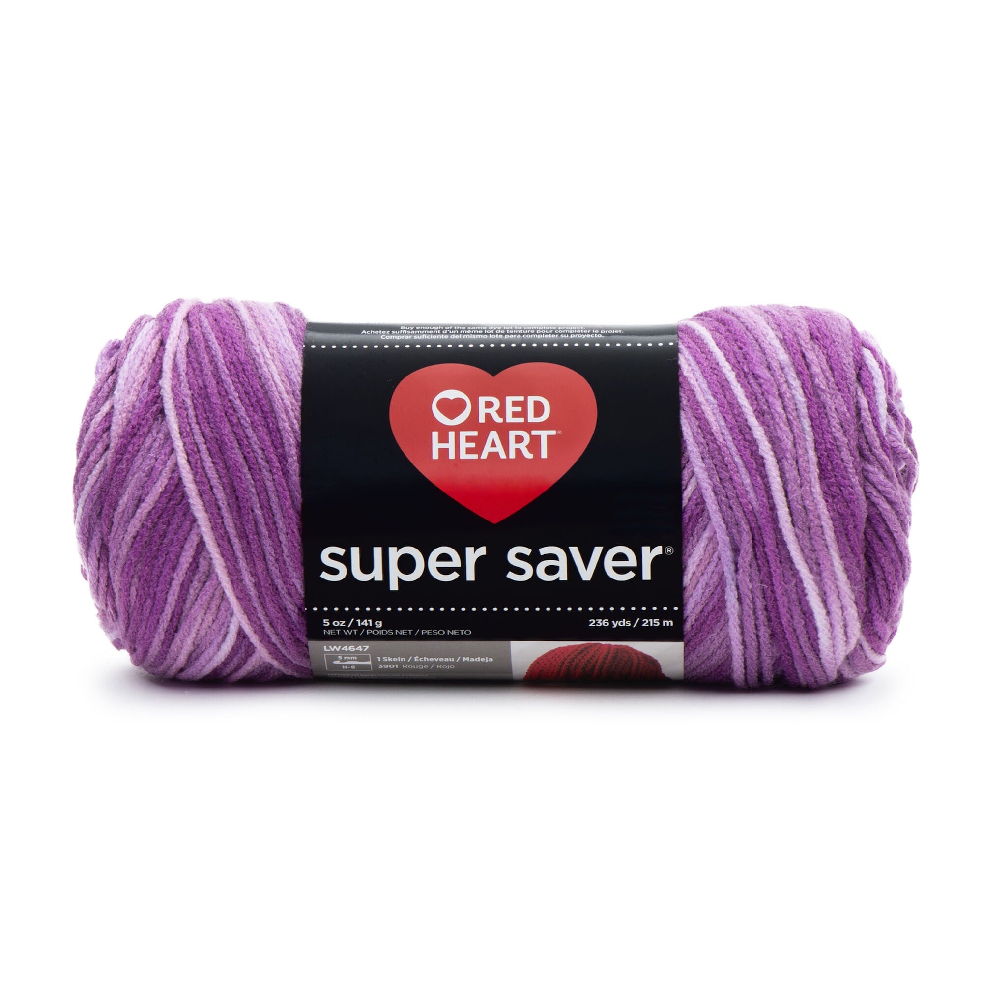 Red Heart® Super Saver® 4 Medium Acrylic Yarn, Bonbon Print 5oz/142g, 236 Yards
