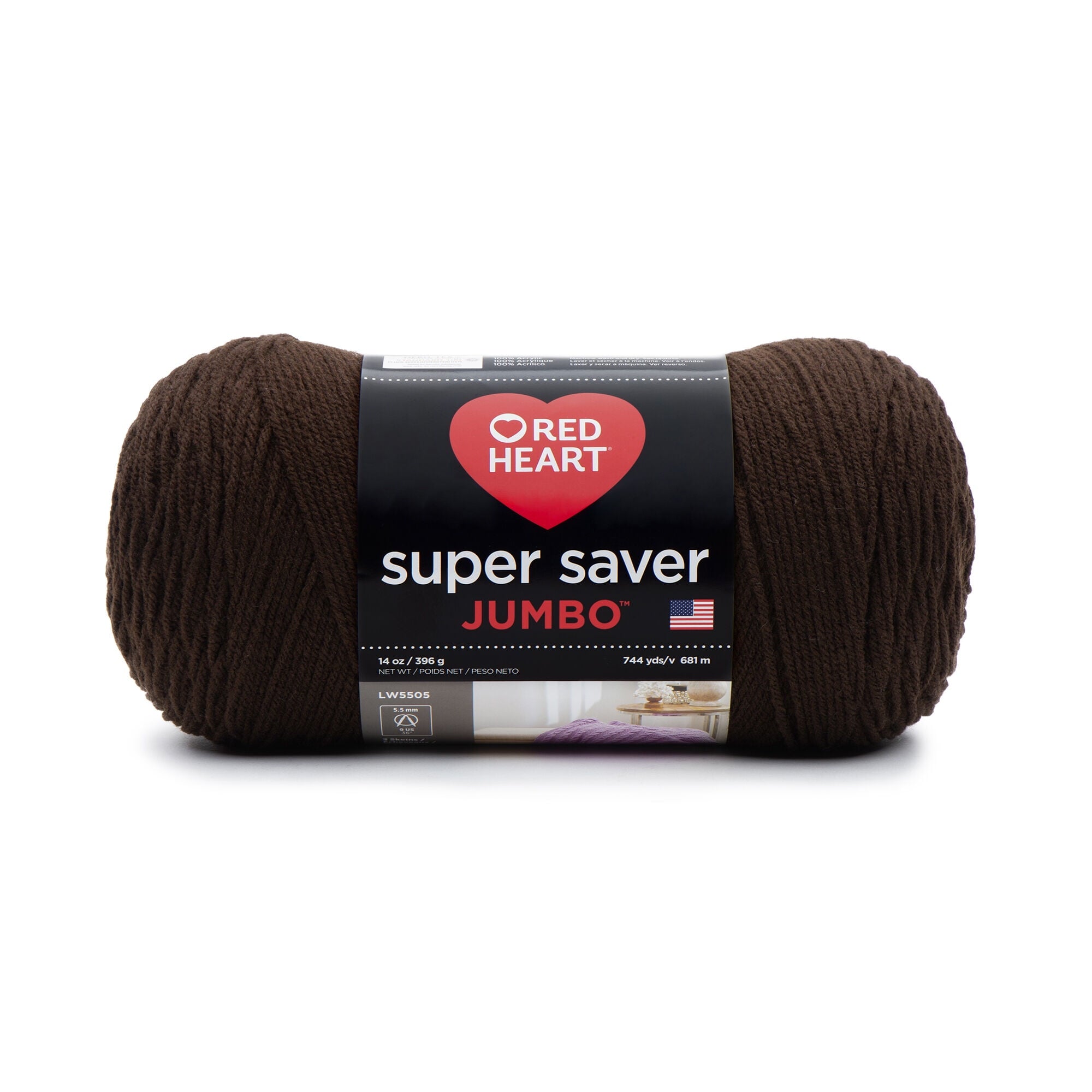 Red Heart® Super Saver® Jumbo #4 Medium Acrylic Yarn, White 14oz/396g, 744 Yards