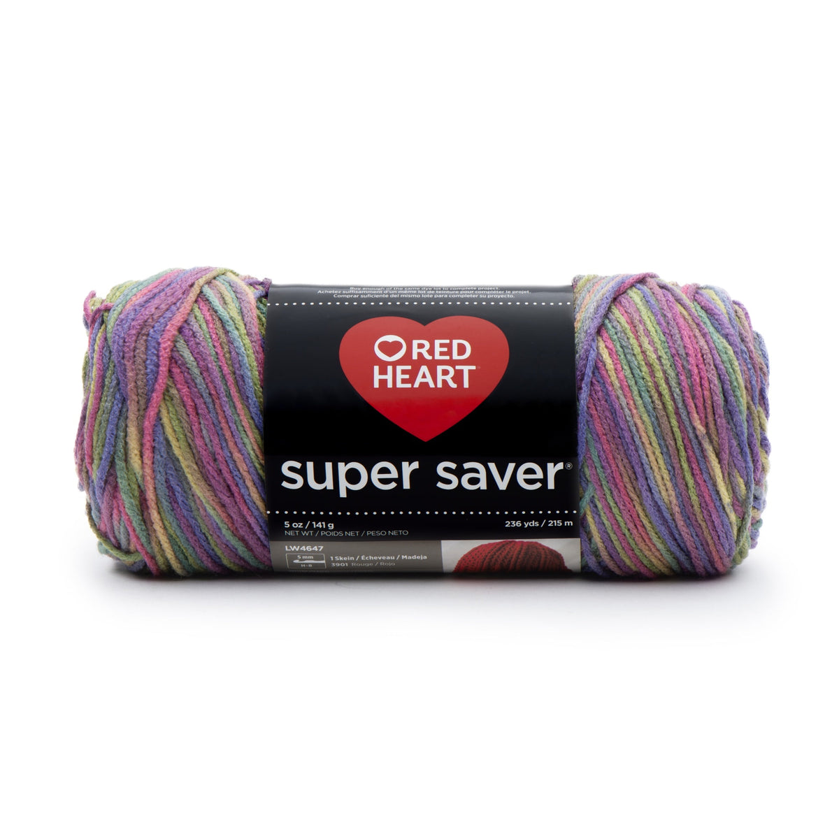 Red Heart® Super Saver® 4 Medium Acrylic Yarn, Bonbon Print 5oz/142g, 236 Yards