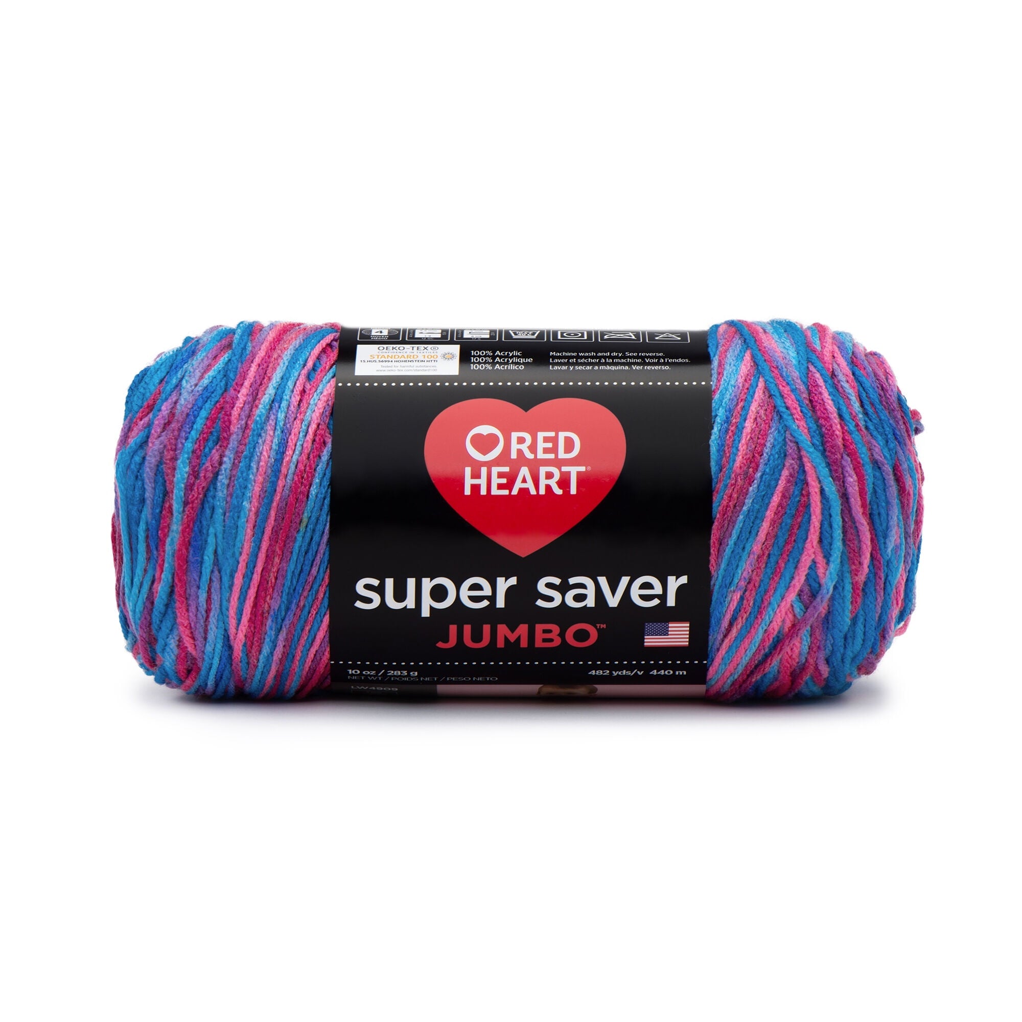 Red Heart® Super Saver® Jumbo #4 Medium Acrylic Yarn, White 14oz/396g, 744 Yards