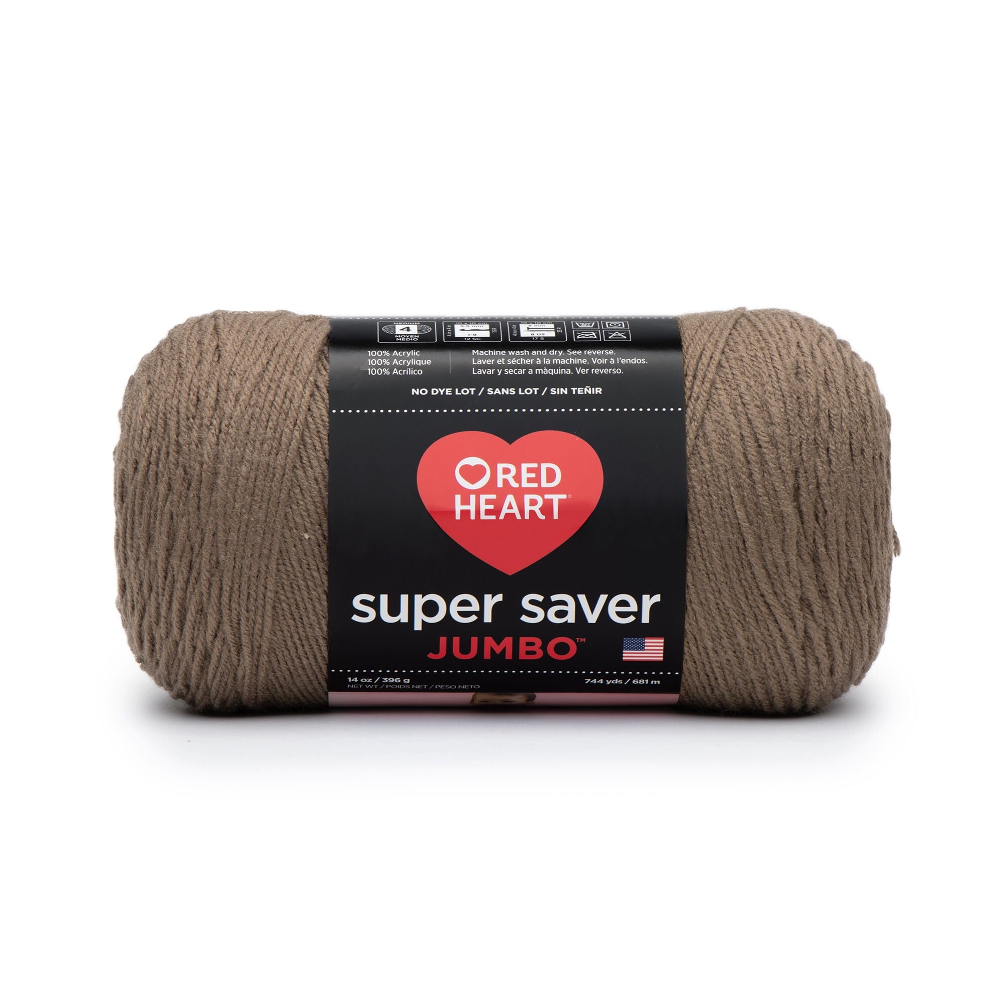 Red Heart® Super Saver® Jumbo #4 Medium Acrylic Yarn, White 14oz/396g, 744 Yards