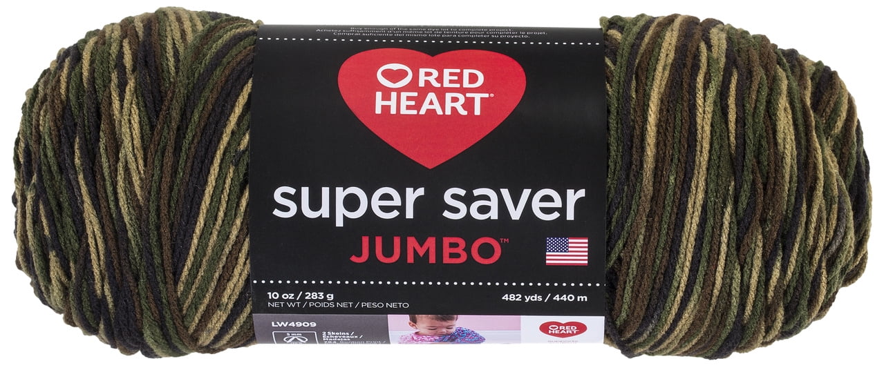 Red Heart® Super Saver® Jumbo #4 Medium Acrylic Yarn, White 14oz/396g, 744 Yards
