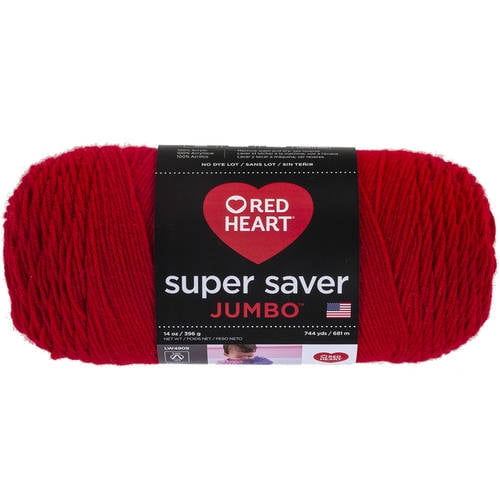 Red Heart® Super Saver® Jumbo #4 Medium Acrylic Yarn, White 14oz/396g, 744 Yards
