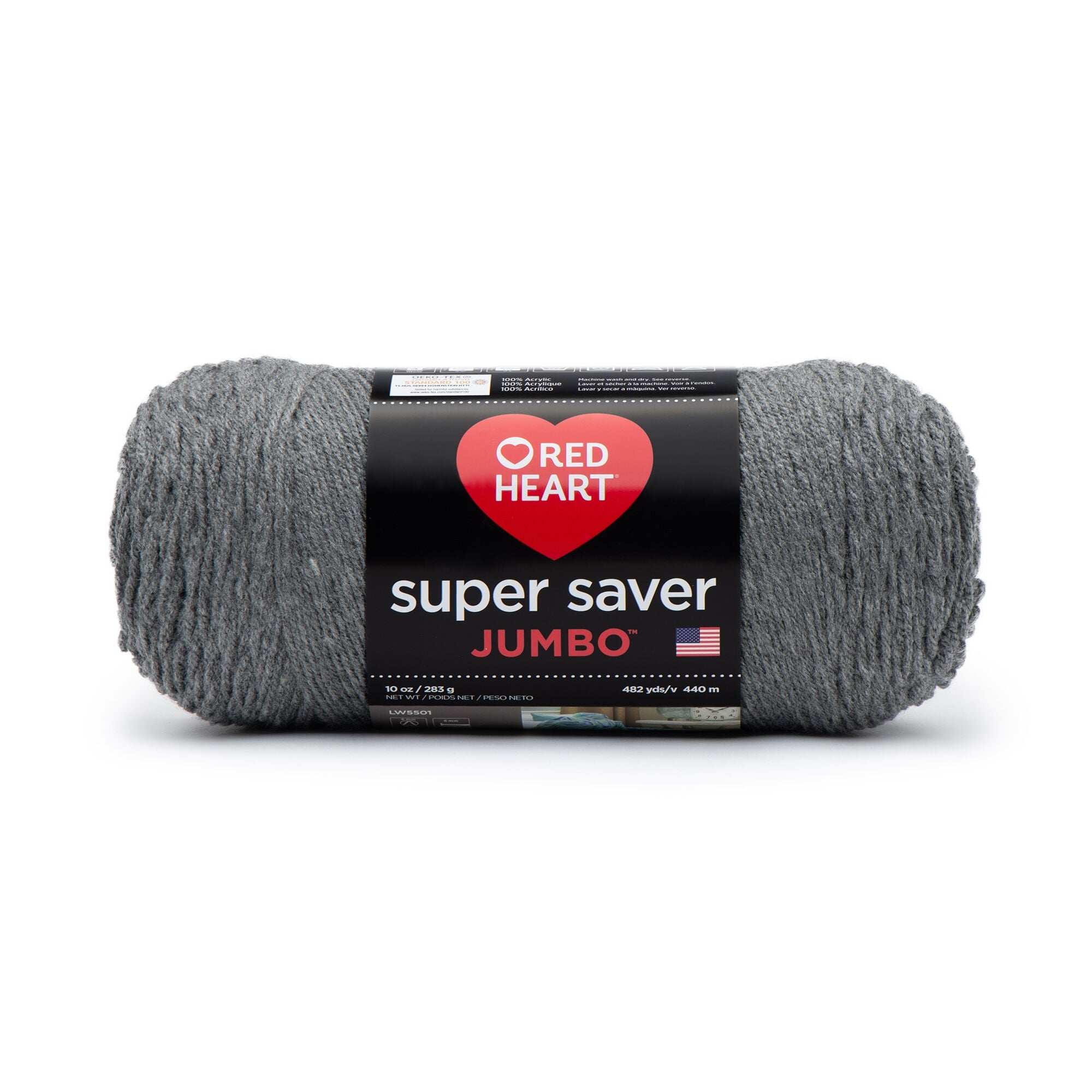 Red Heart® Super Saver® Jumbo #4 Medium Acrylic Yarn, White 14oz/396g, 744 Yards