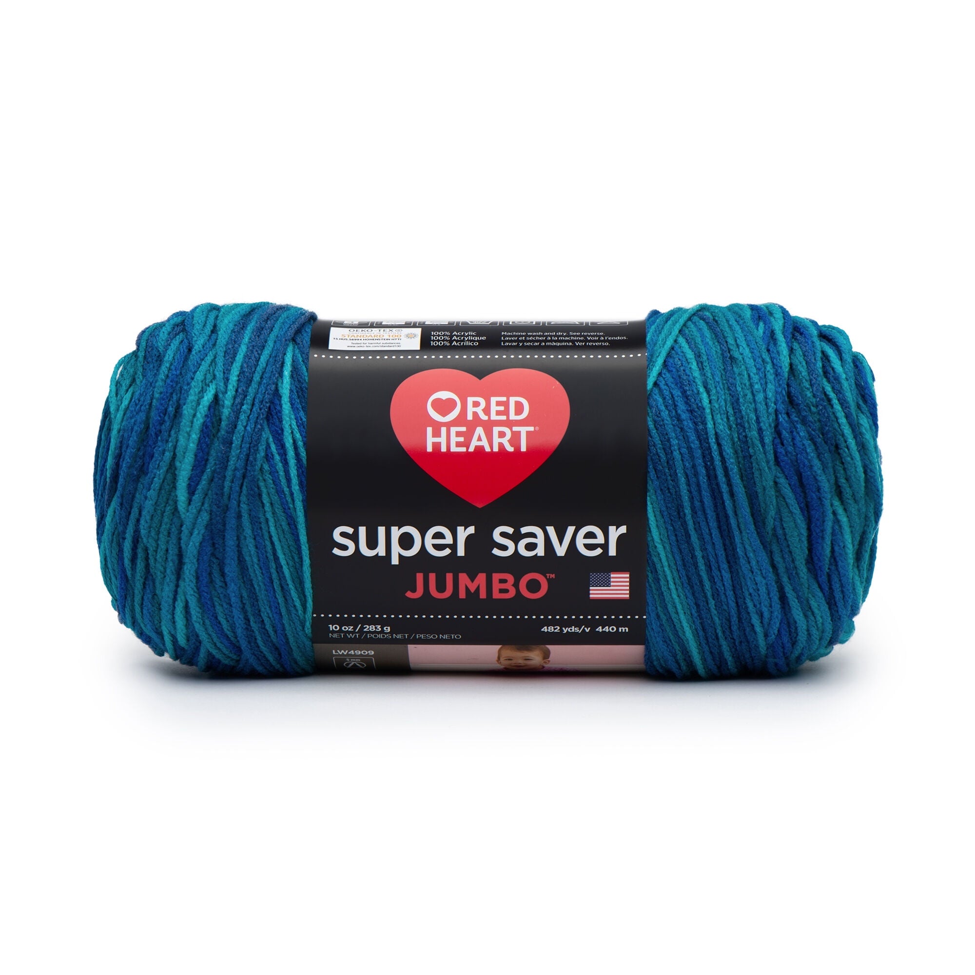 Red Heart® Super Saver® Jumbo #4 Medium Acrylic Yarn, White 14oz/396g, 744 Yards
