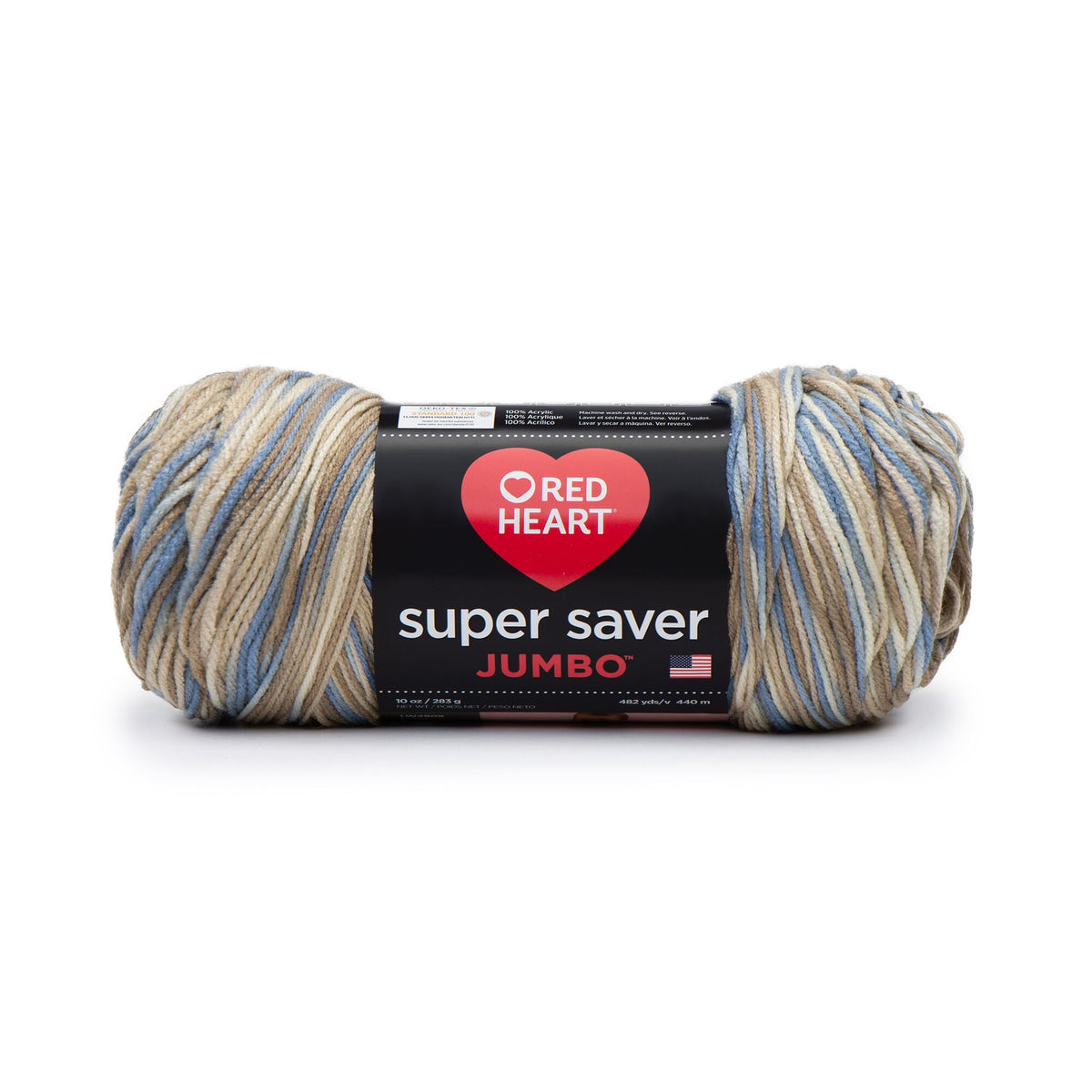 Red Heart® Super Saver® Jumbo #4 Medium Acrylic Yarn, White 14oz/396g, 744 Yards