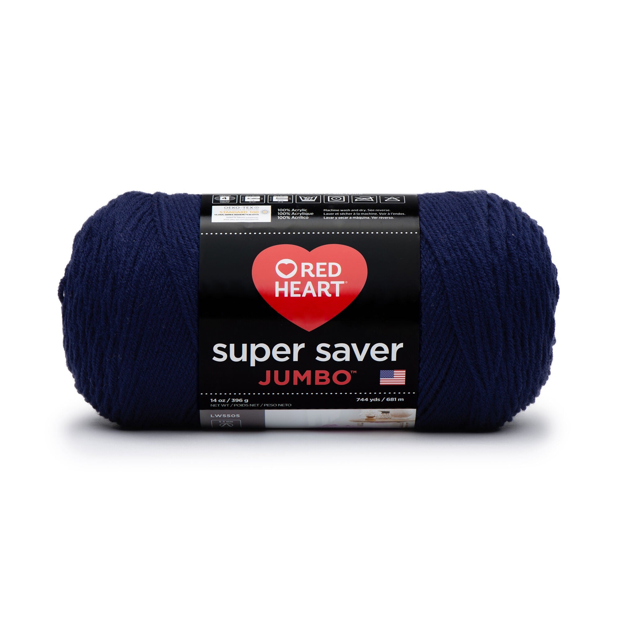 Red Heart® Super Saver® Jumbo #4 Medium Acrylic Yarn, White 14oz/396g, 744 Yards