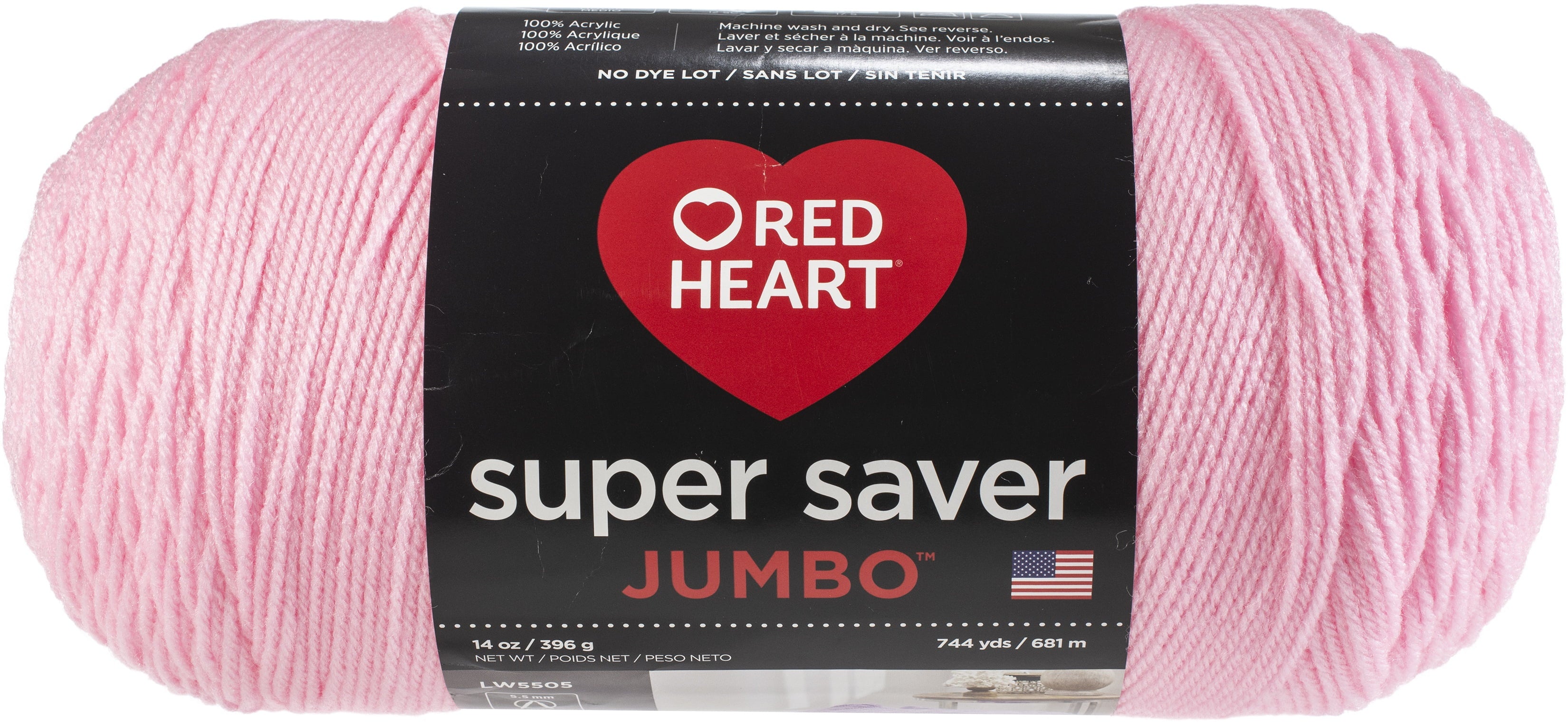 Red Heart® Super Saver® Jumbo #4 Medium Acrylic Yarn, White 14oz/396g, 744 Yards