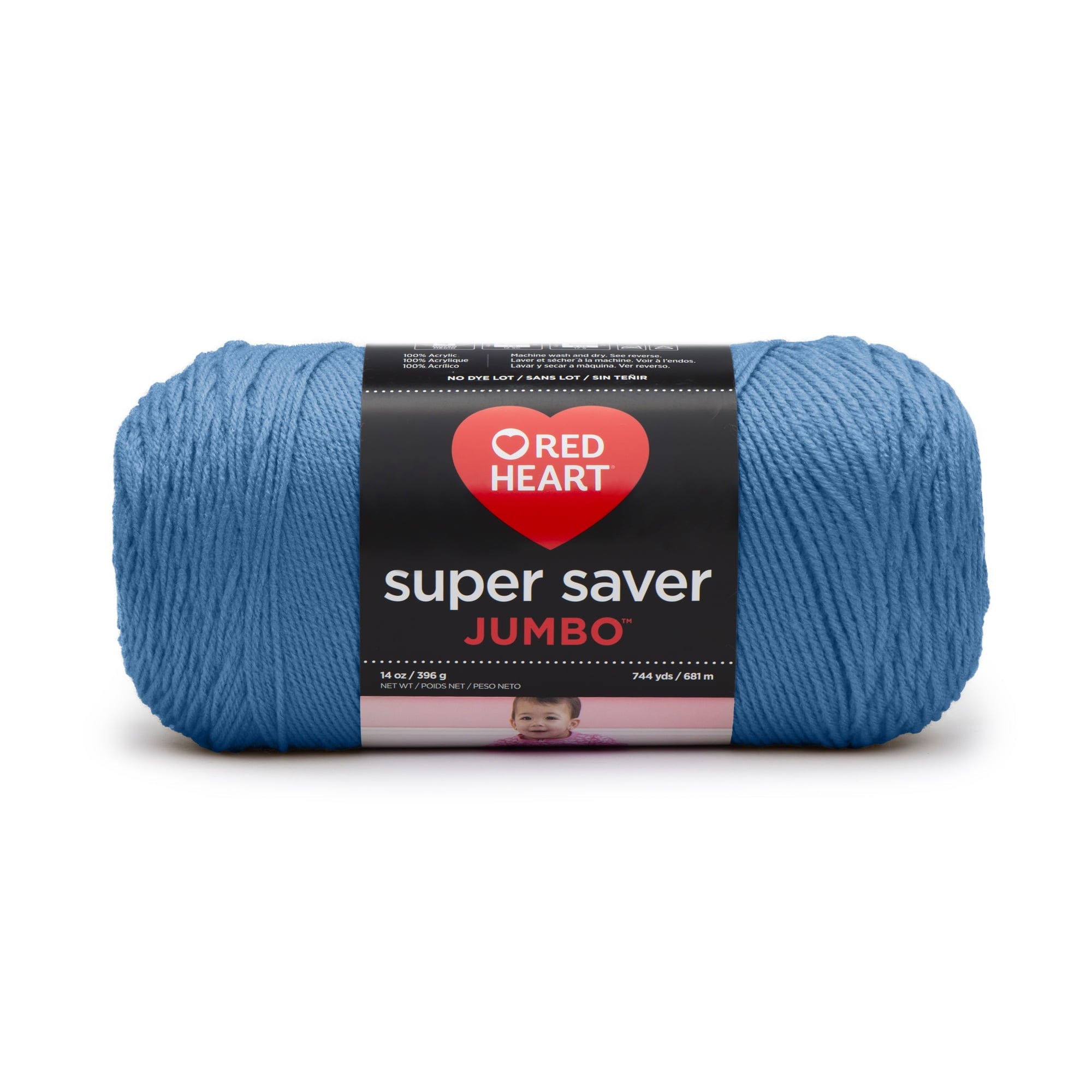 Red Heart® Super Saver® Jumbo #4 Medium Acrylic Yarn, White 14oz/396g, 744 Yards