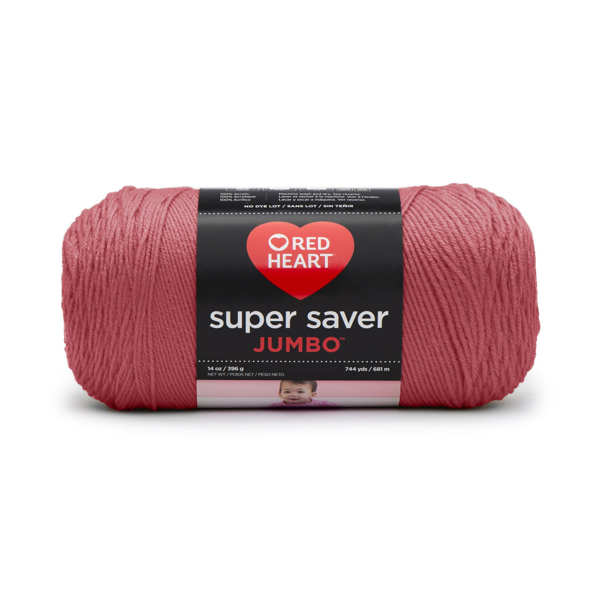 Red Heart® Super Saver® Jumbo #4 Medium Acrylic Yarn, White 14oz/396g, 744 Yards