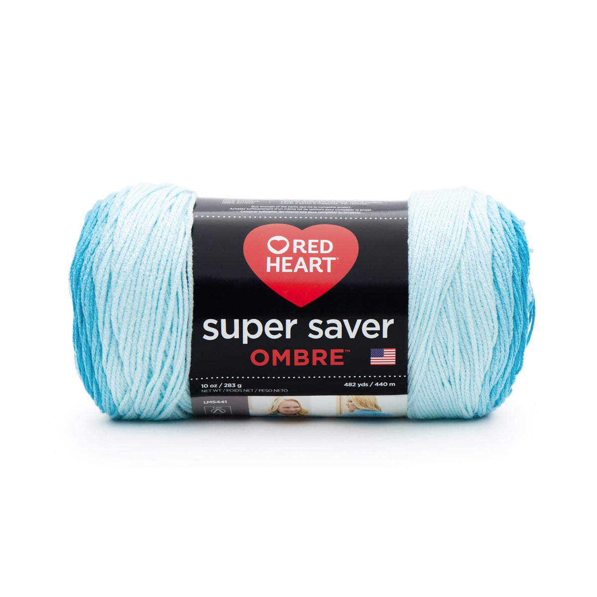 Red Heart Super Saver Ombre Yarn, Violet, 10oz(283g), Medium, Acrylic