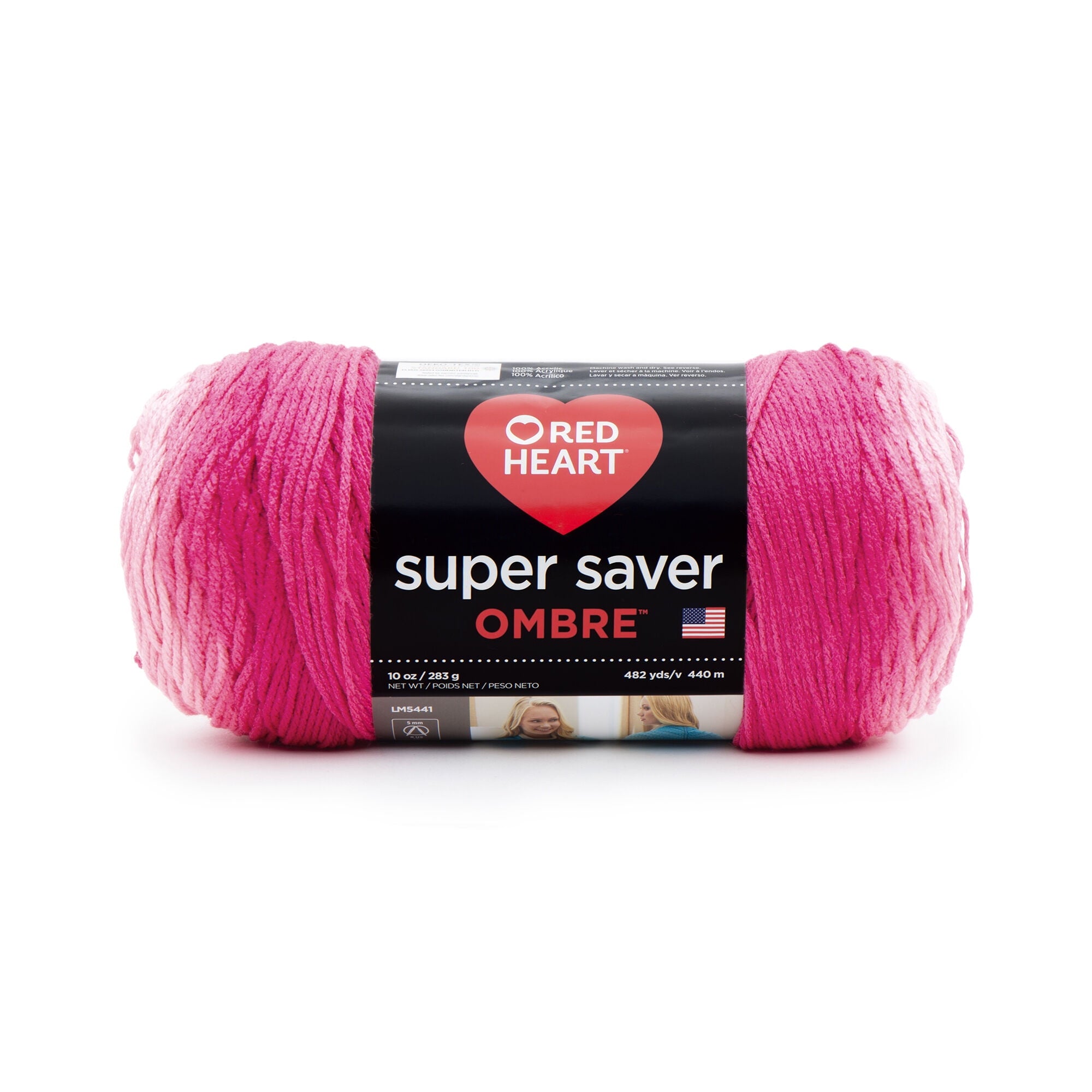 Red Heart Super Saver Ombre Yarn, Violet, 10oz(283g), Medium, Acrylic