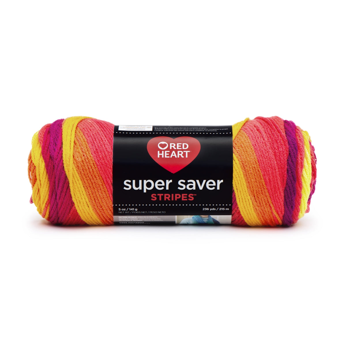 Red Heart® Super Saver® 4 Medium Acrylic Yarn, Bonbon Print 5oz/142g, 236 Yards