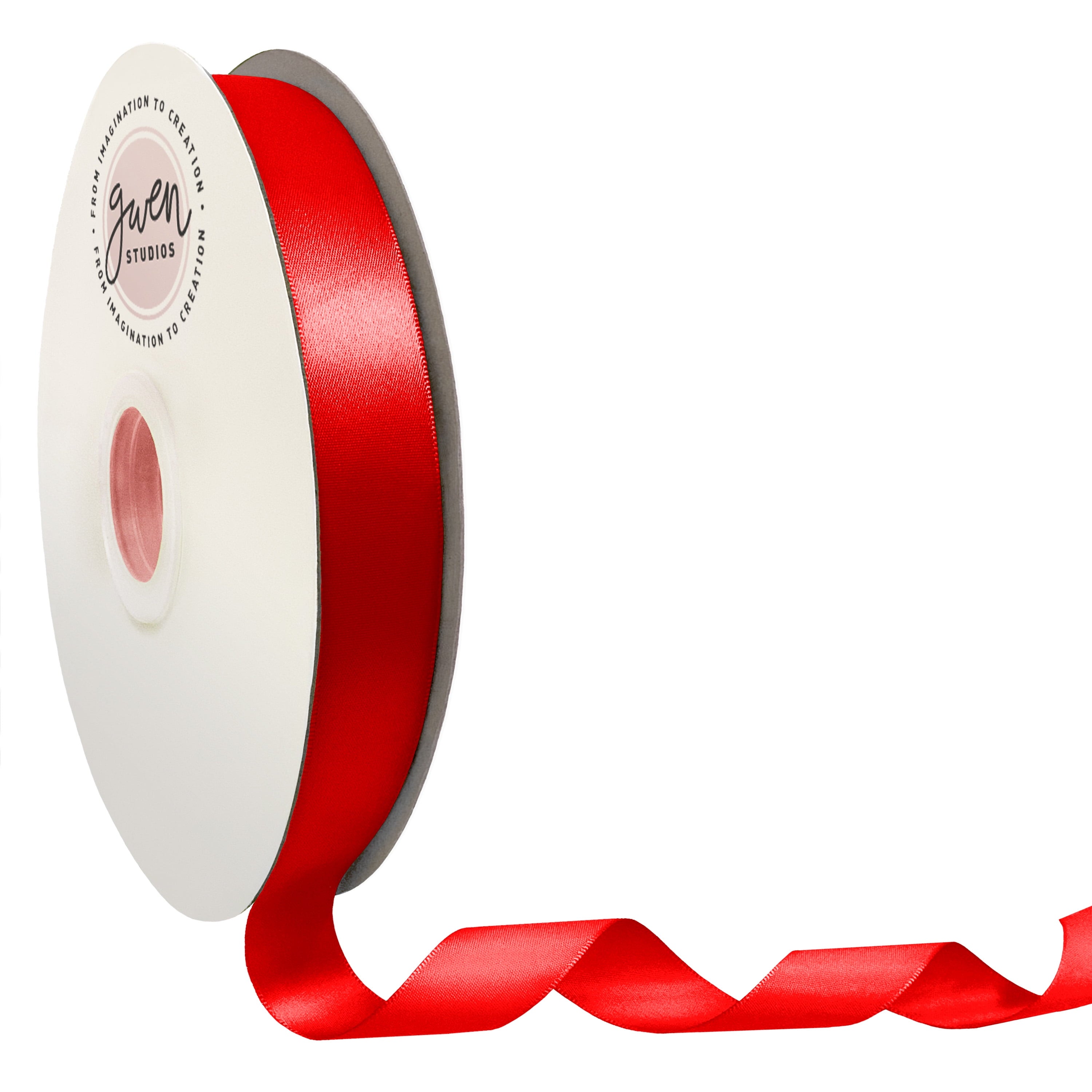 White Single Faced Satin Ribbon, 7/8" x 100 Yards by Gwen Studios