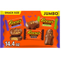 REESE'S Assorted Milk Chocolate Snack Size Peanut Butter Shapes, Halloween Candy Jumbo Bag, 14.4 oz