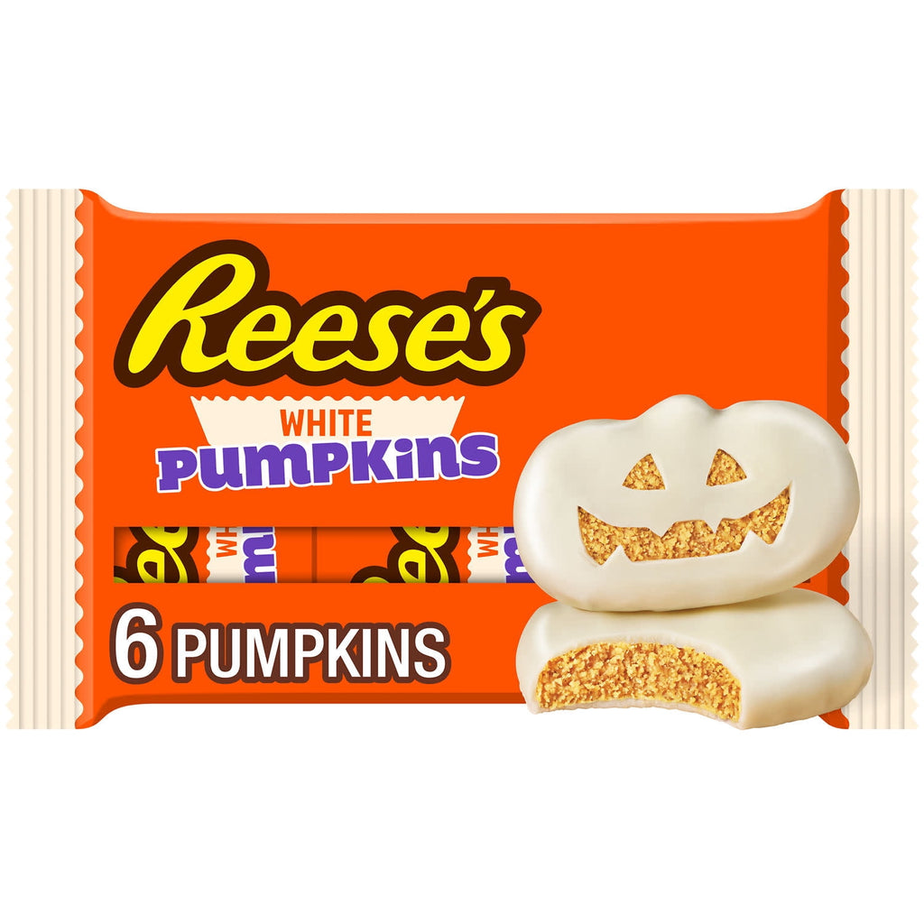 Reese's White Creme Peanut Butter Pumpkins Halloween Candy, Packs 1.2 oz, 6 Count