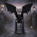 Romswi Halloween Decorations 4.7ft Standing Tombstone Gargoyle Animated with Light Up Eyes and Sound-Activated for Spooky Yard Garden Decor
