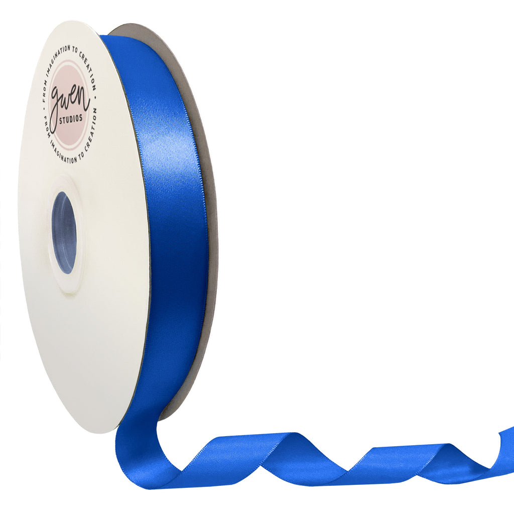 Royal Blue Double Faced Satin Ribbon for Crafts, 7/8" x 100 Yards by Gwen Studios
