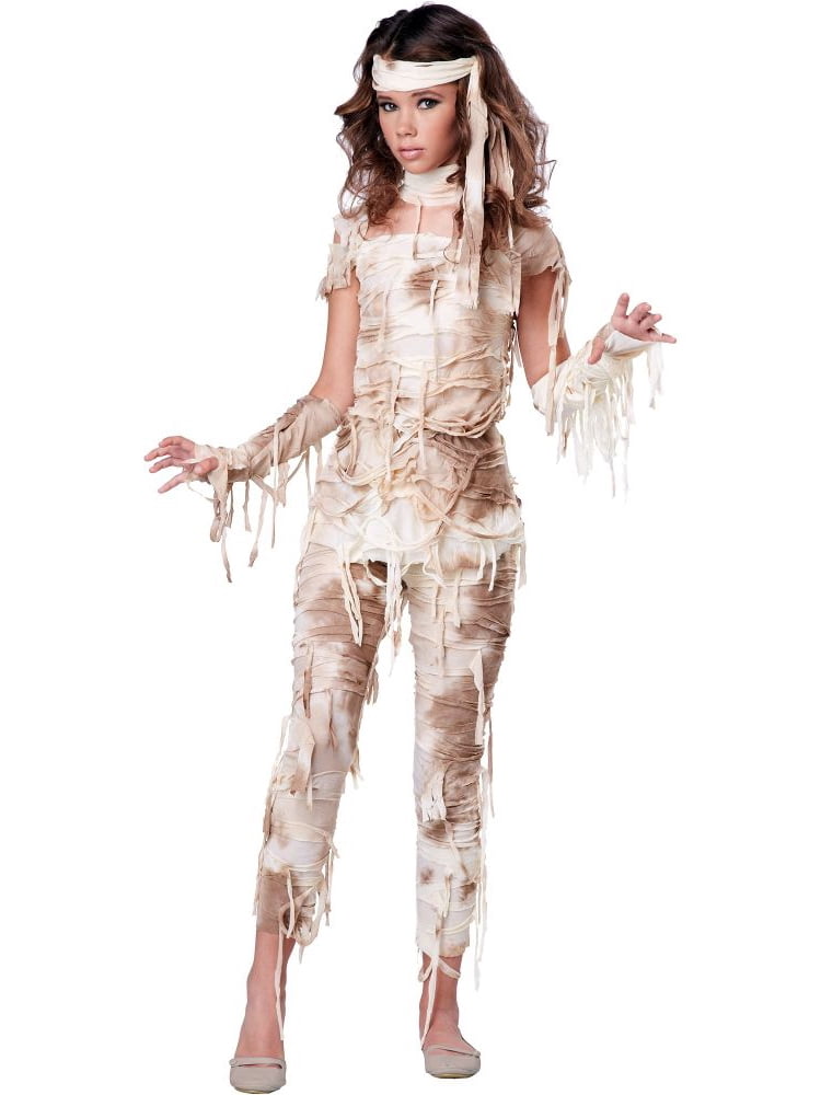 Mysterious Mummy Girl's Halloween Fancy-Dress Costume for Teen, XL