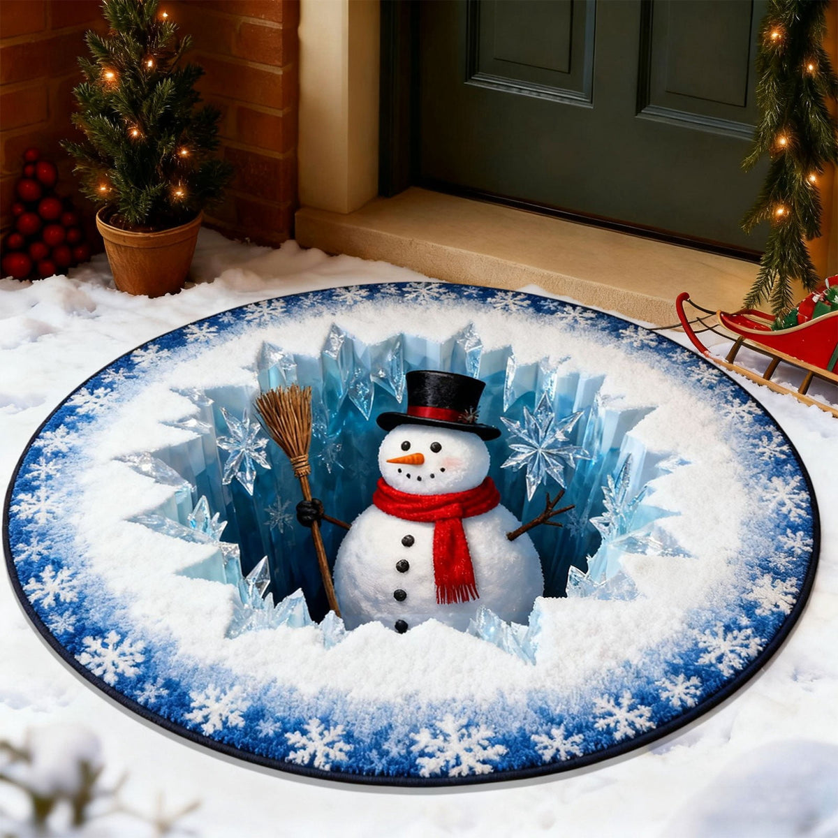 Mats Savings YZEGDCH Christmas Reindeer Rugs- Green Rugs for Living Room Christmas Doormat Indoor Outdoor Entrance Floor Rug Non Slip Winter Christmas Decor Rubber Welcome Mats