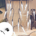 SCNOR Christmas Solar Icicle Lights 21ft 30 LED, Dusk to Dawn Outdoor Indoor Waterproof, Auto On/Off Holiday Decor