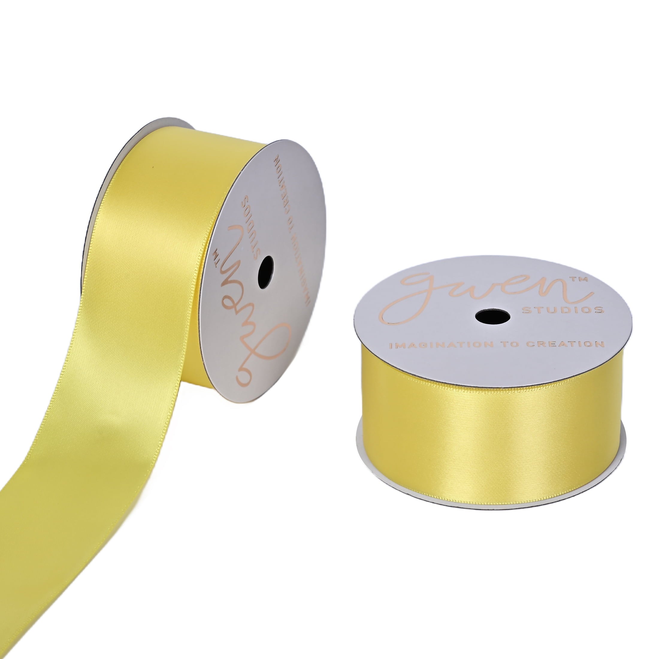 Gwen Studios 1.5" Brite Yellow Satin Ribbon, 4 Yards