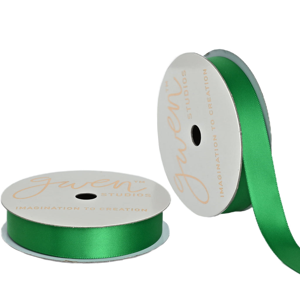 Gwen Studios 5/8" Emerald Green Satin Ribbon, 6 yards