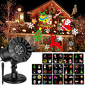 SHANNA Christmas LED Projector Lights, Outdoor Christmas Decorations Light with 16 Moving Patterns Snowflake Holiday Landscape Projector Home Garden Decor