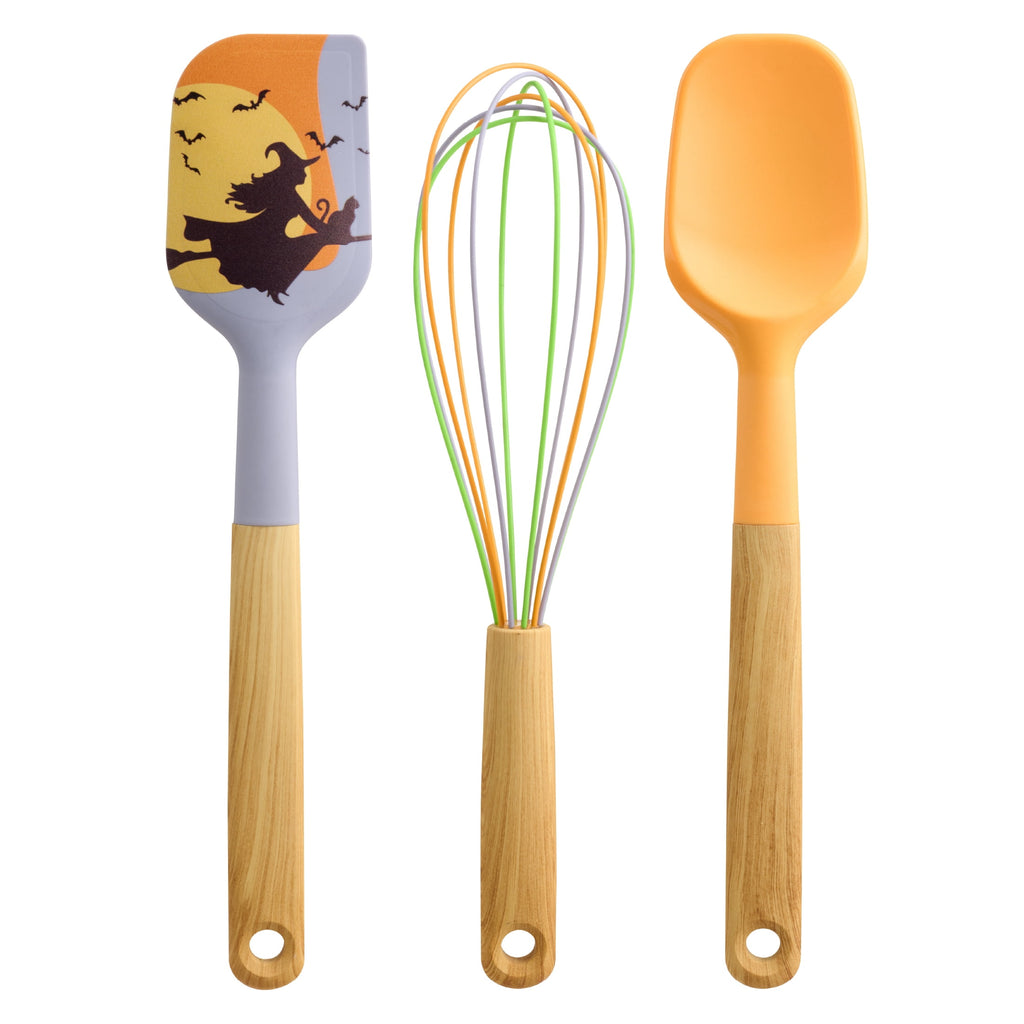 Way To Celebrate 3-Piece Baking Tool Set, Orange, Green, Purple