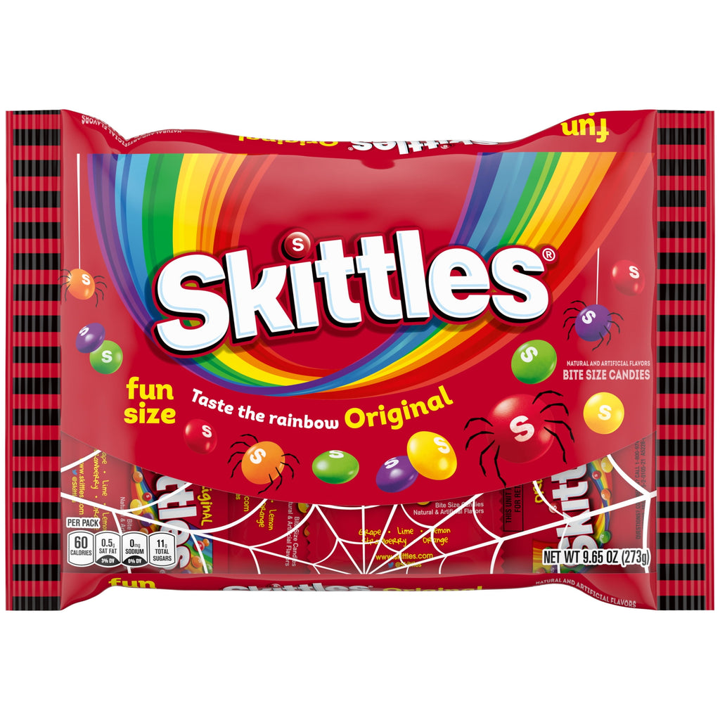 Skittles Halloween Fun Size Gluten Free and Gelatin Free Chewy Candy - 9.65 oz Bag