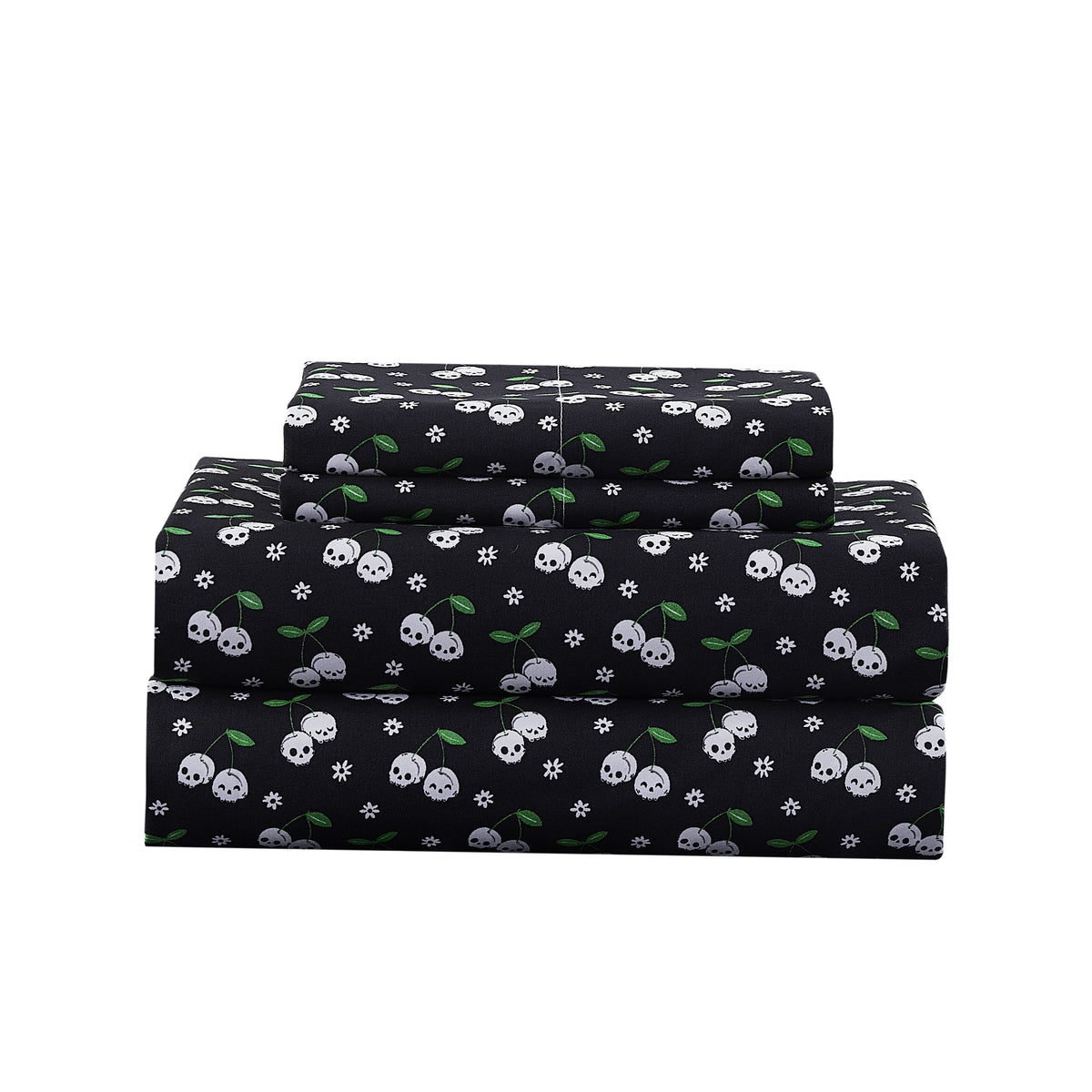 Summerween Crafted by Catherine Full 4-Piece Sheet Set, Black & White Nautical Ghosts