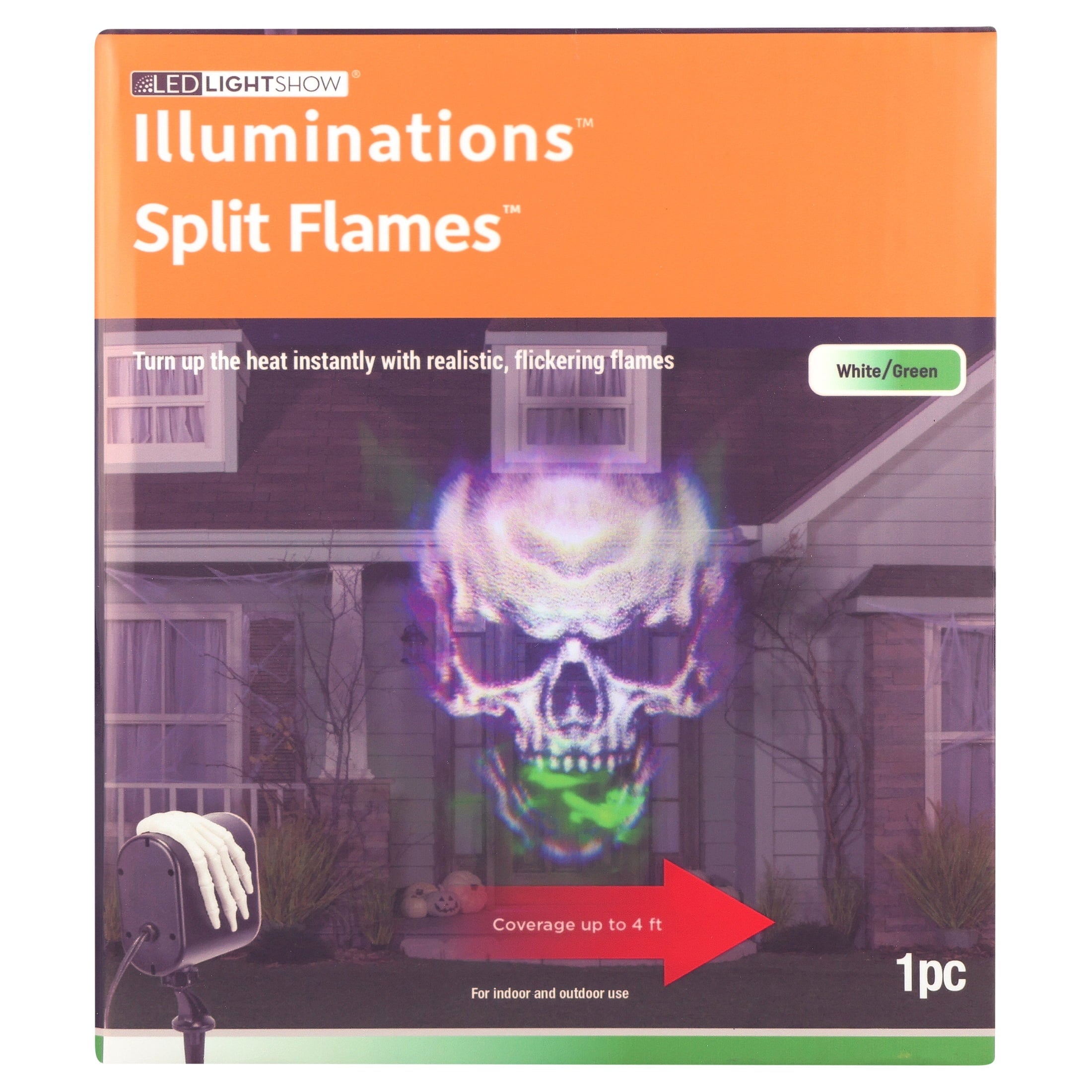 Halloween Lightshow Illuminations Plus Split Jaw Flaming Sinister Skull Projector Light Holiday Lighting by Way to Celebrate