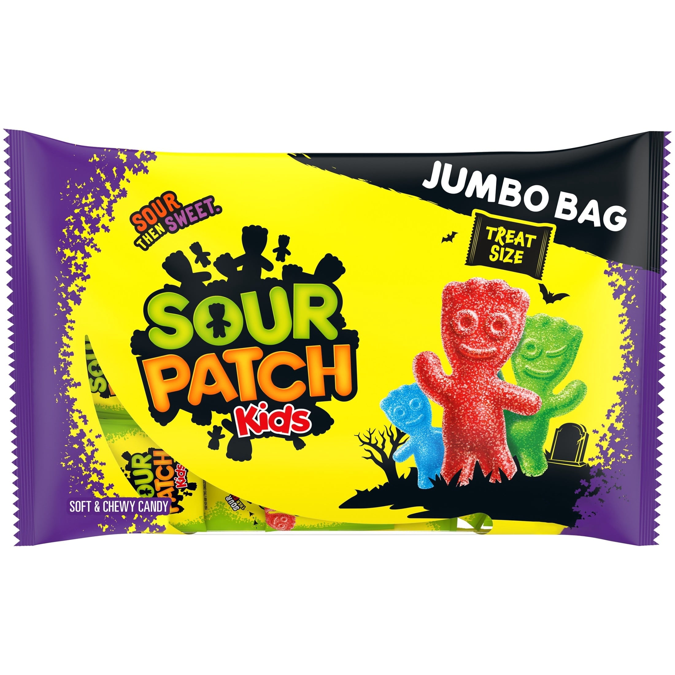 SOUR PATCH KIDS Soft & Chewy Gummy Halloween Candy, Jumbo Bag, 35 Trick or Treat Bags