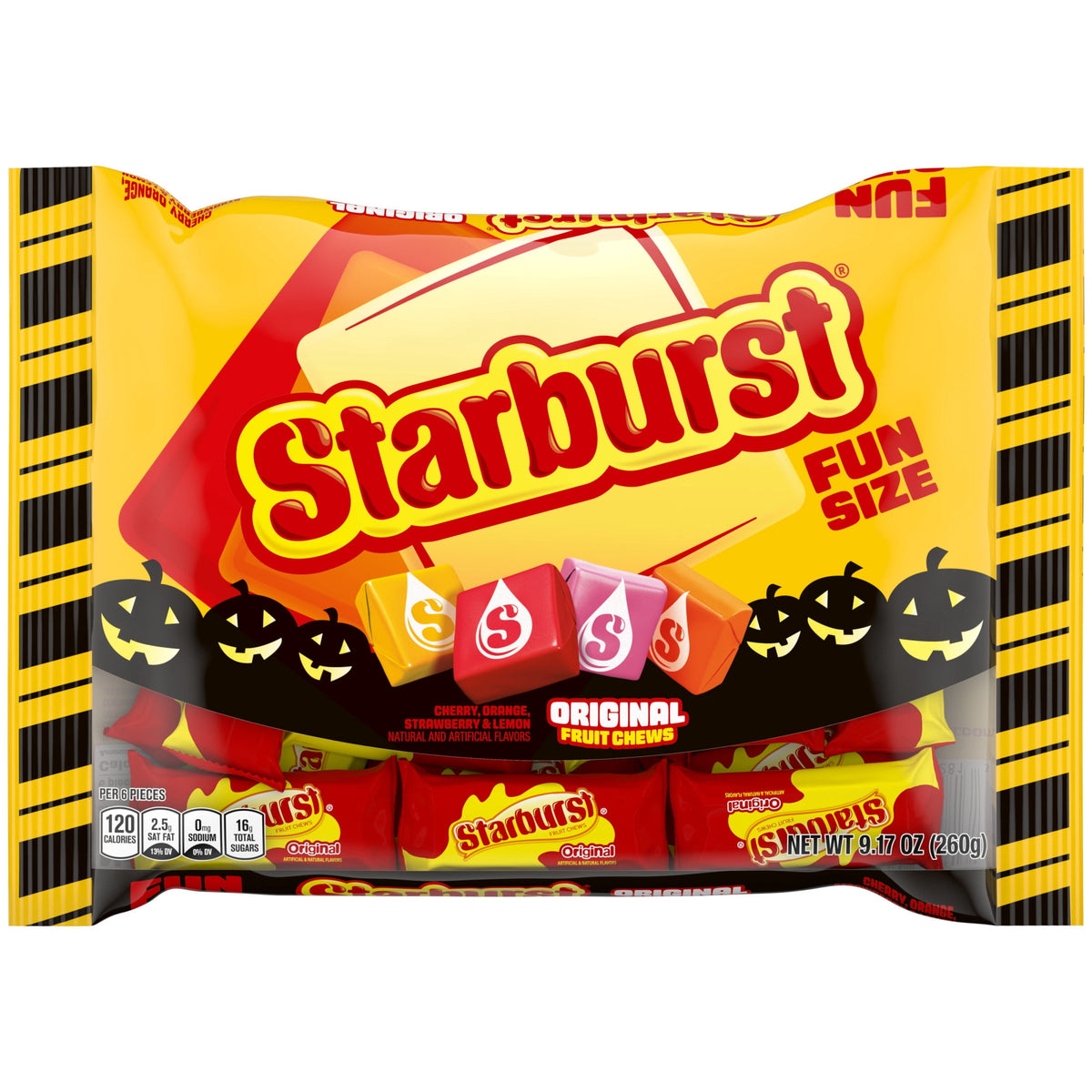 Starburst Original Fruit Chews Gluten Free Fun Size Halloween Candy - 9.17 oz Bag