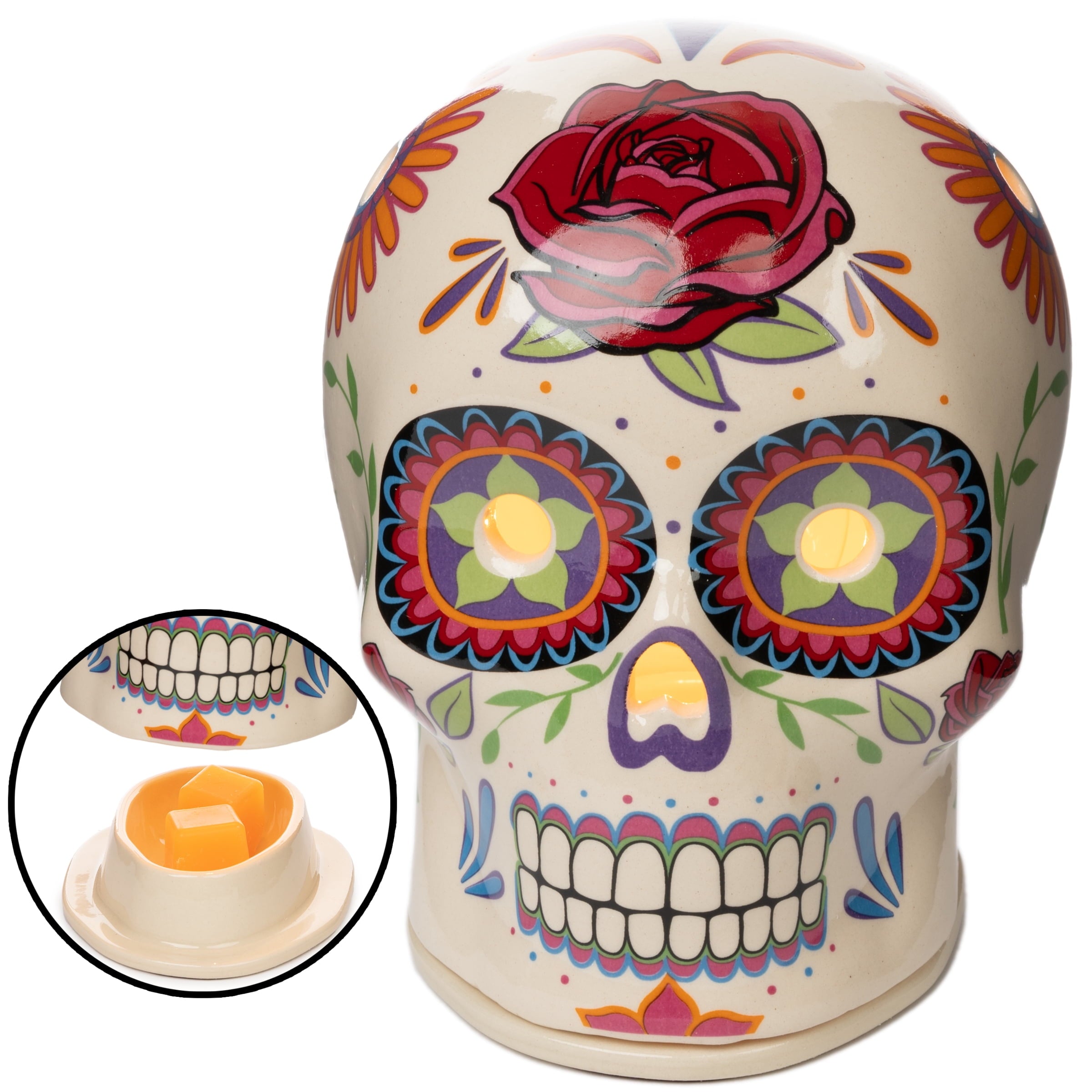 Scentsationals Wax Melt Warmer, Wax Warmer for Scented Wax Melts - Day of The Dead Collection Vistoso - Candle Wax Melter for Fragrance Cubes and Tarts