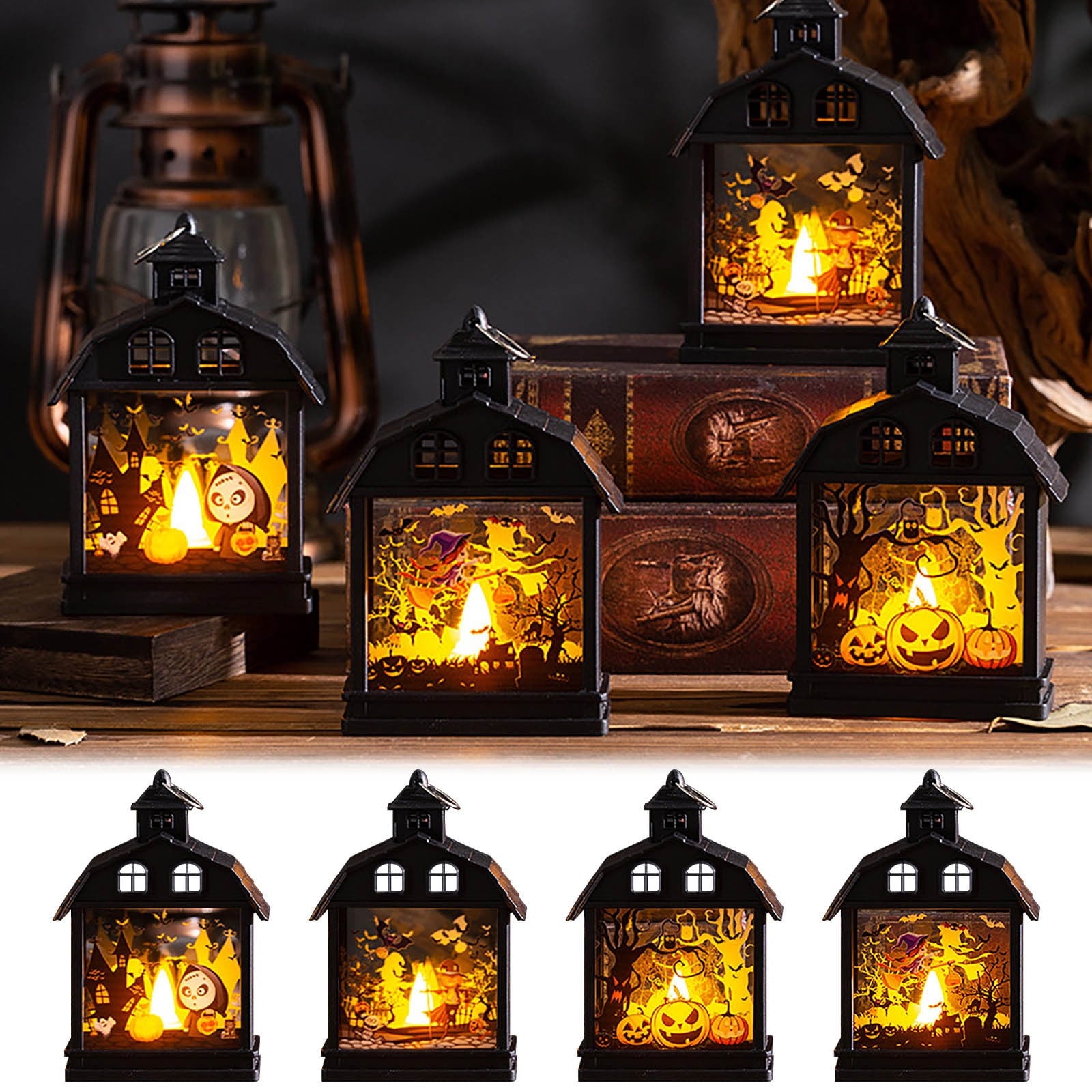 Scnor Lantern Halloween Skeleton Pumpkin Lantern Pumpkin Ghost Party Supplies in Clearance Halloween Party Must Haves Decor