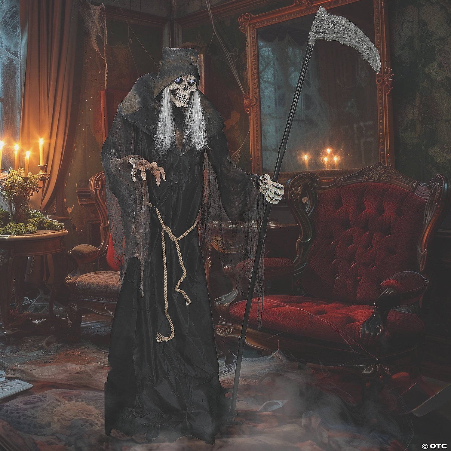 Seasonal Visions 72" Animated Lunging Reaper with Digital Eyes Halloween Decoration