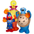 Sesame Street Halloween Inflatable Scene with Elmo, Big Bird and Cookie Monster, 5-Ft Lighted Airblown Yard Decor