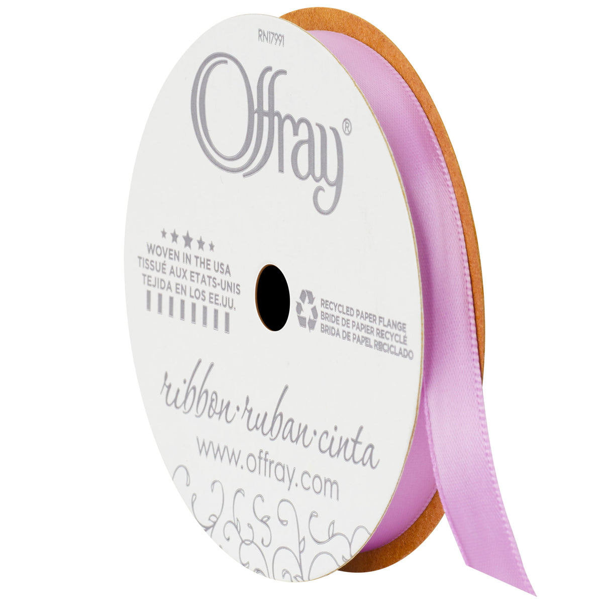 Offray Ribbon, Red Wine 3/8 inch Single Face Satin Polyester Ribbon, 18 feet